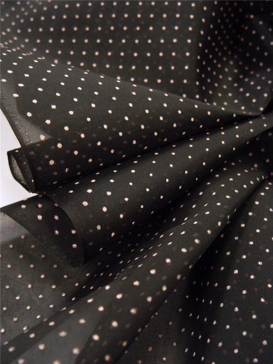 Organdi floqué à l'ancienne - Pois 1,5mm -  