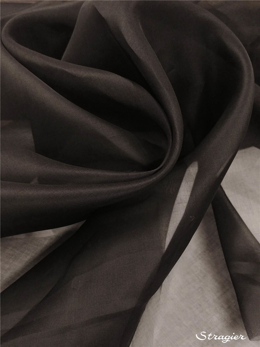 Organdi de Coton - uni - Noir - 150 cm