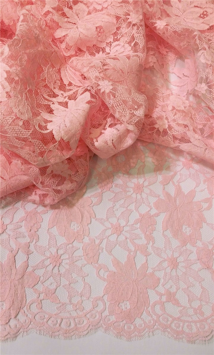 Dentelle de Calais - Lotus - Rose printemps - 180 cm