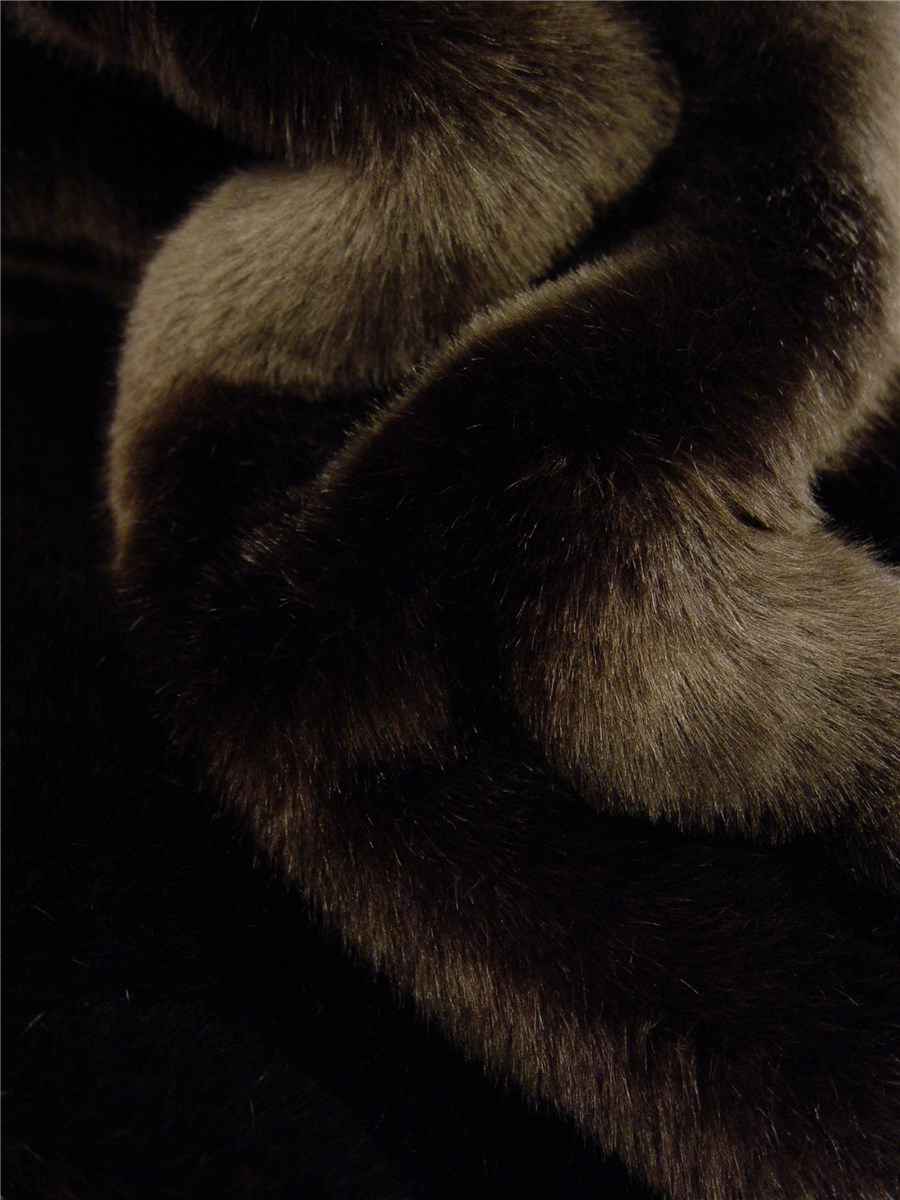 Fourrure Pouchkine ( imitation) - uni - Marron foncé