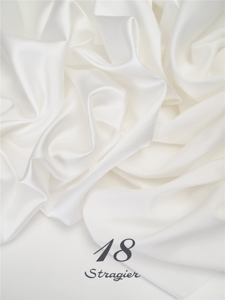 Satin Coton et Soie - uni - Ivoire clair Stragier