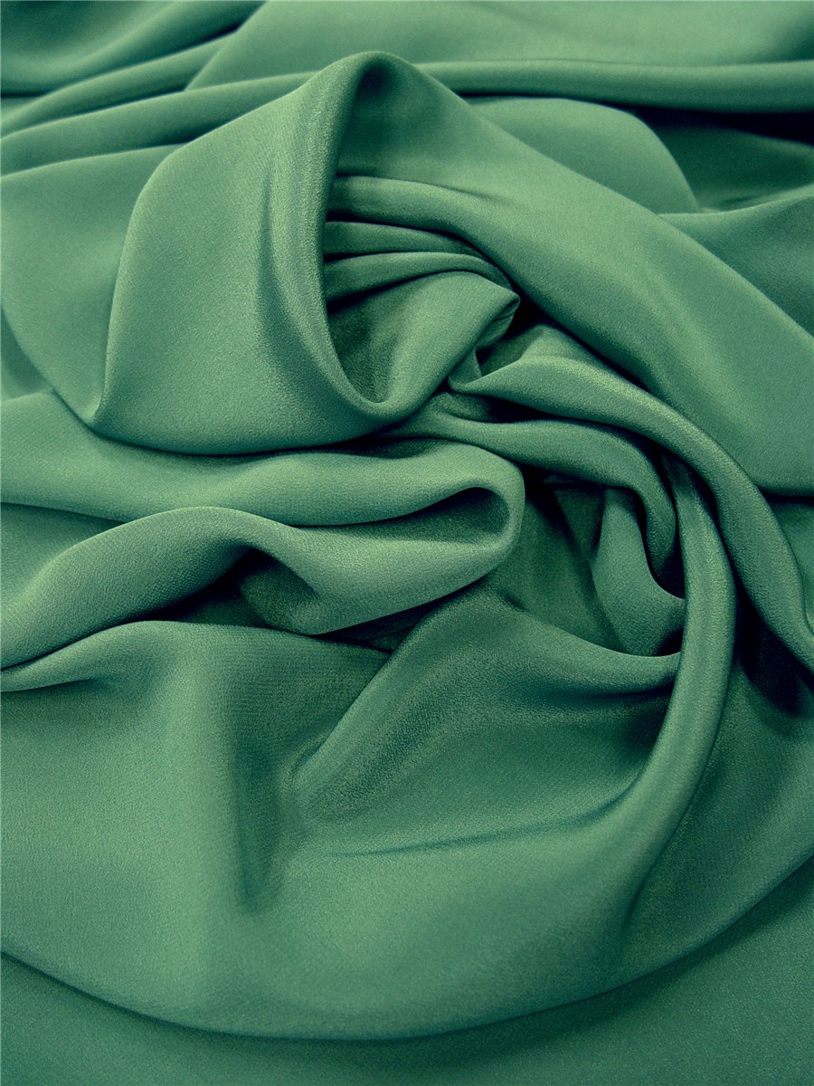 Silk Crepe de Chine - Plain - Green