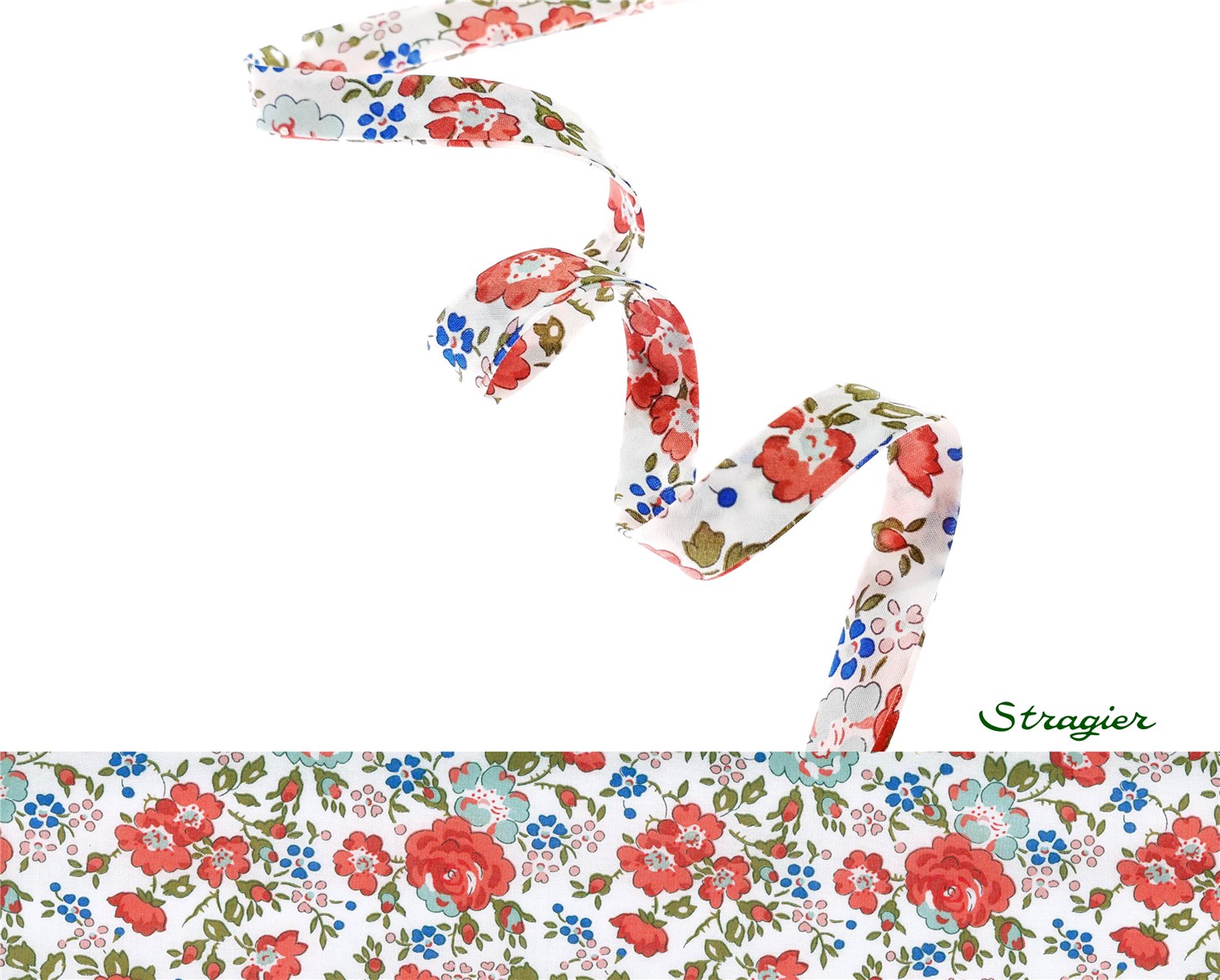 Liberty Bias Binding - 8024 Felicite - Corail - 10 mm