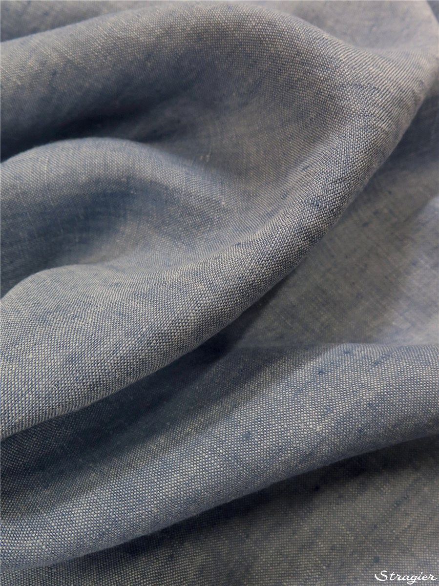 Toile de Lin souple Caviar - uni - Bleu