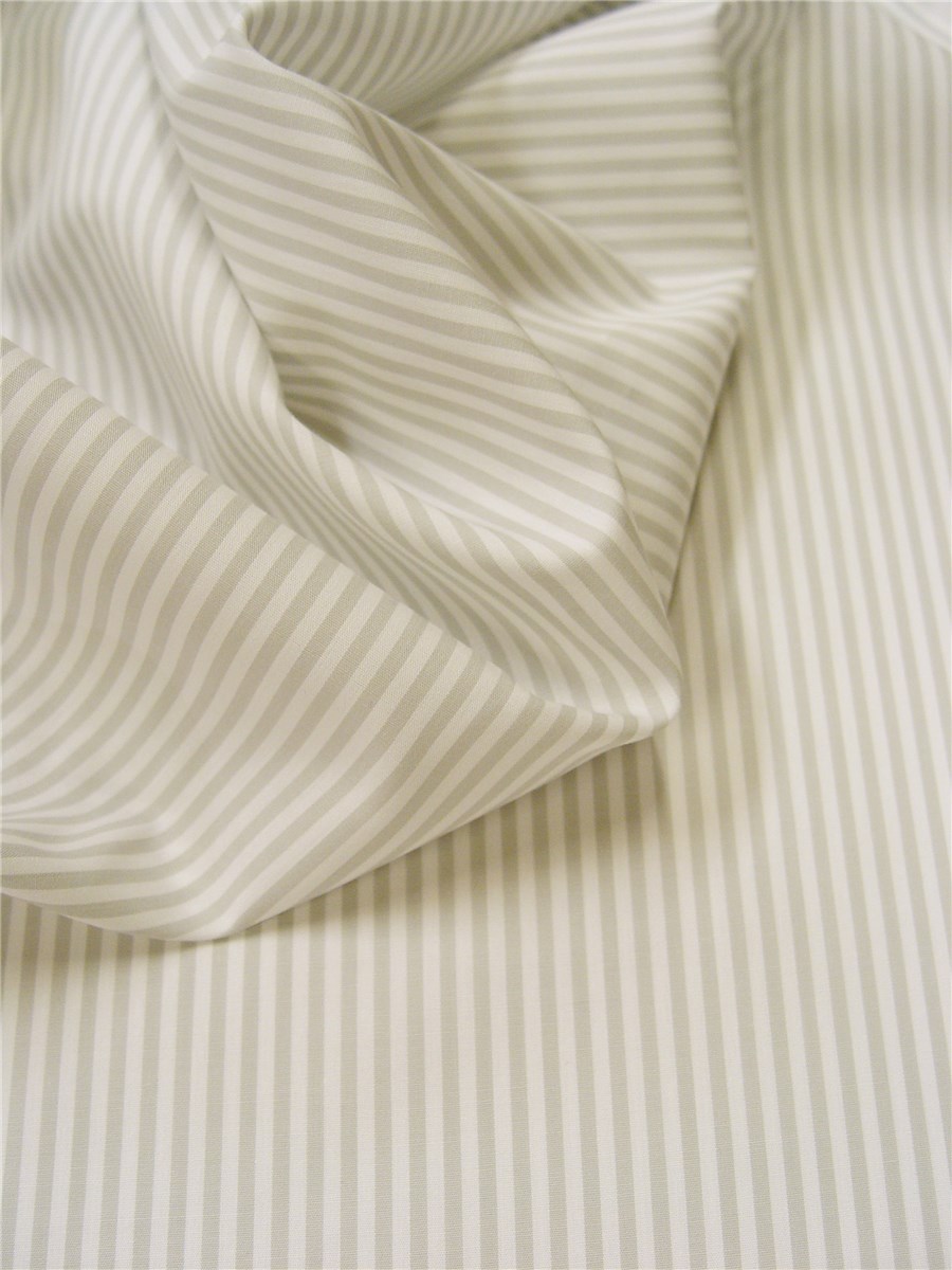 Poplin - Rayure 2,5mm - Gris Perle