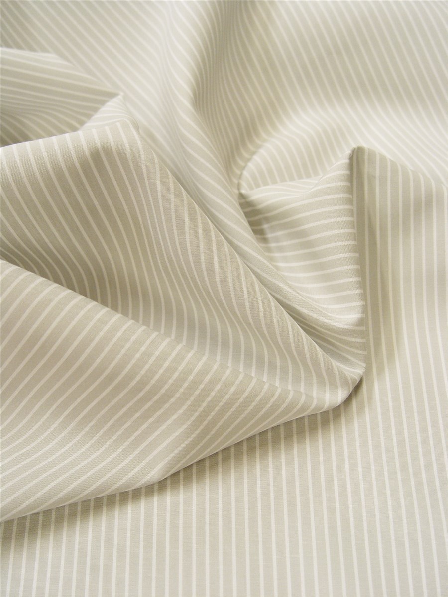 Popeline - Rayure inversées 1 mm - Gris Perle 