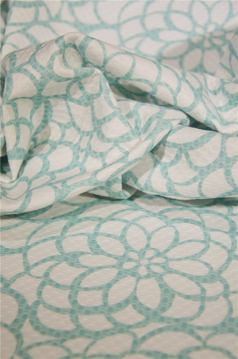 Piqué de Coton - Dahlia - Menthe 