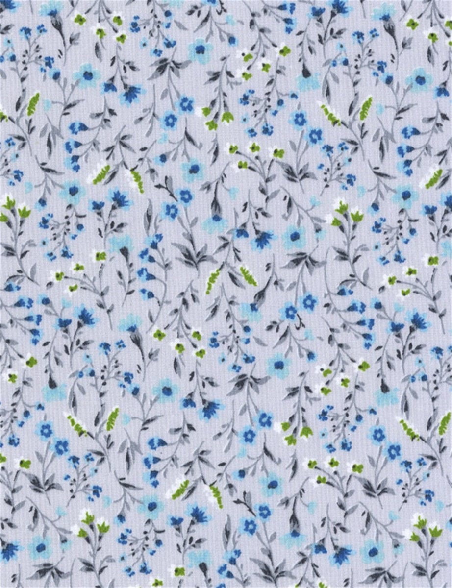 Cotton Poplin - Emeline - Gris Perle et Menthe