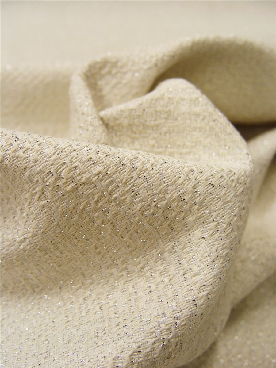 Coton et Lurex texturé - uni - Perle 
