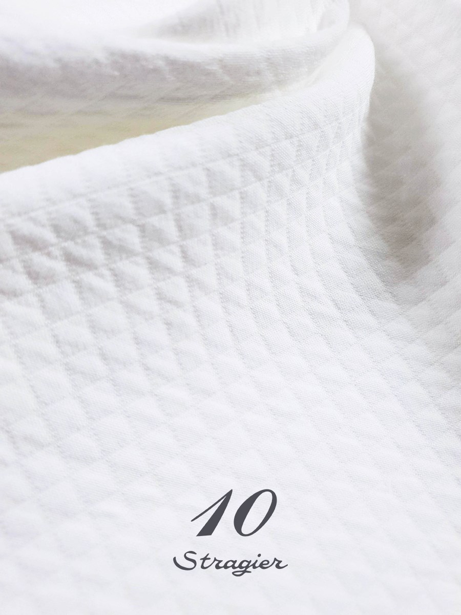Piqué de Coton - Losange Abeille 5 mm - Blanc optique Stragier