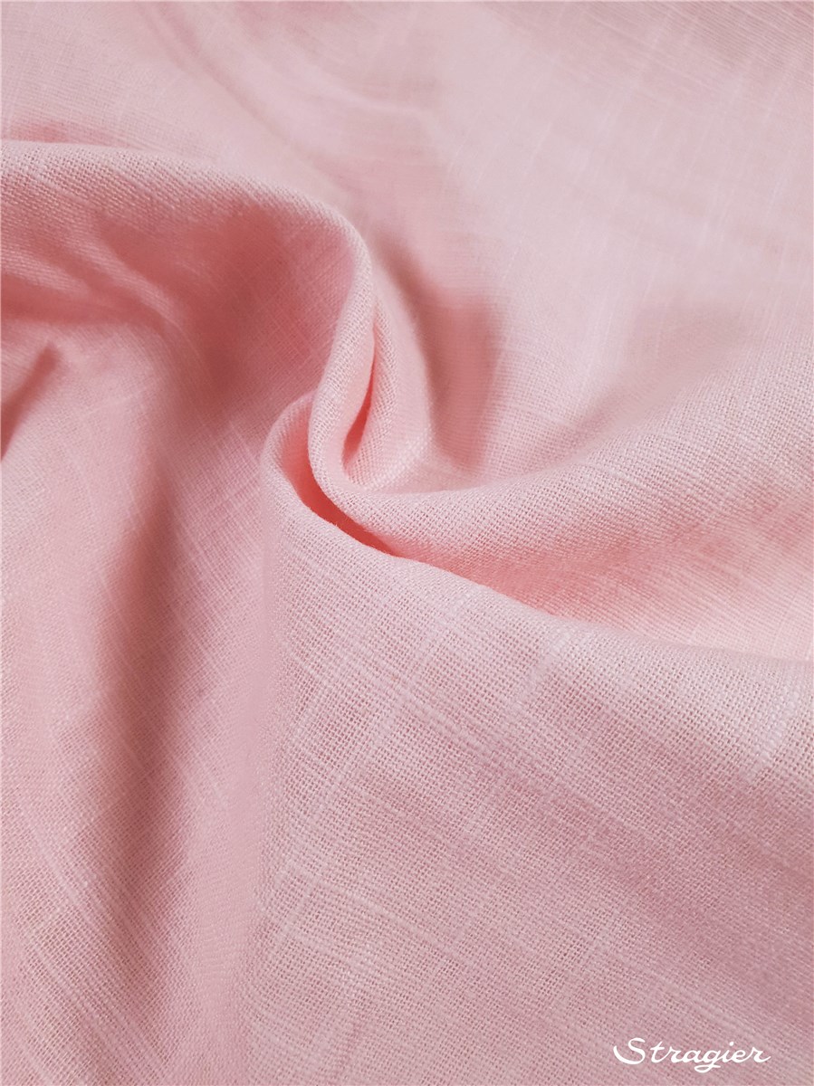 Toile pur Lin - Uni - Rose Clair