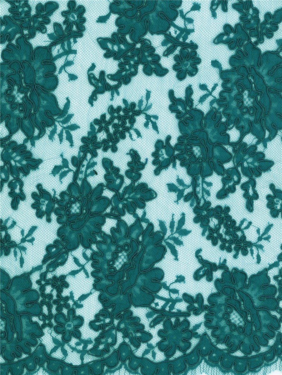 Calais Lace embroidered with a cord underlining - Donnella - Colvert - 90 cm