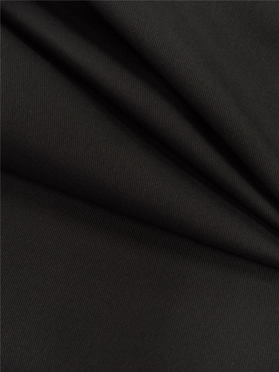 Coton sergé extensible - uni - Noir 
