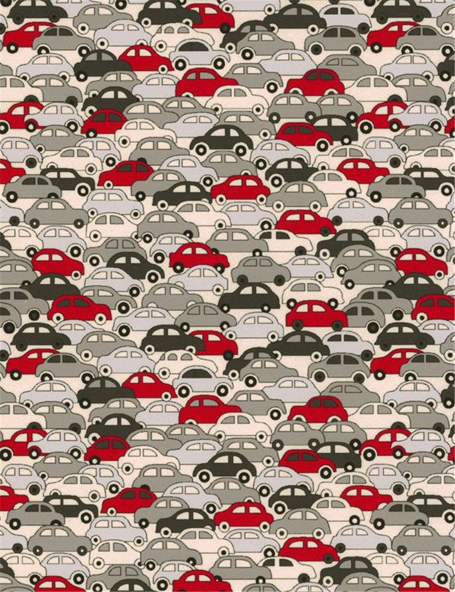 Liberty Tana Lawn - 9172 Cars - Red and Silver 