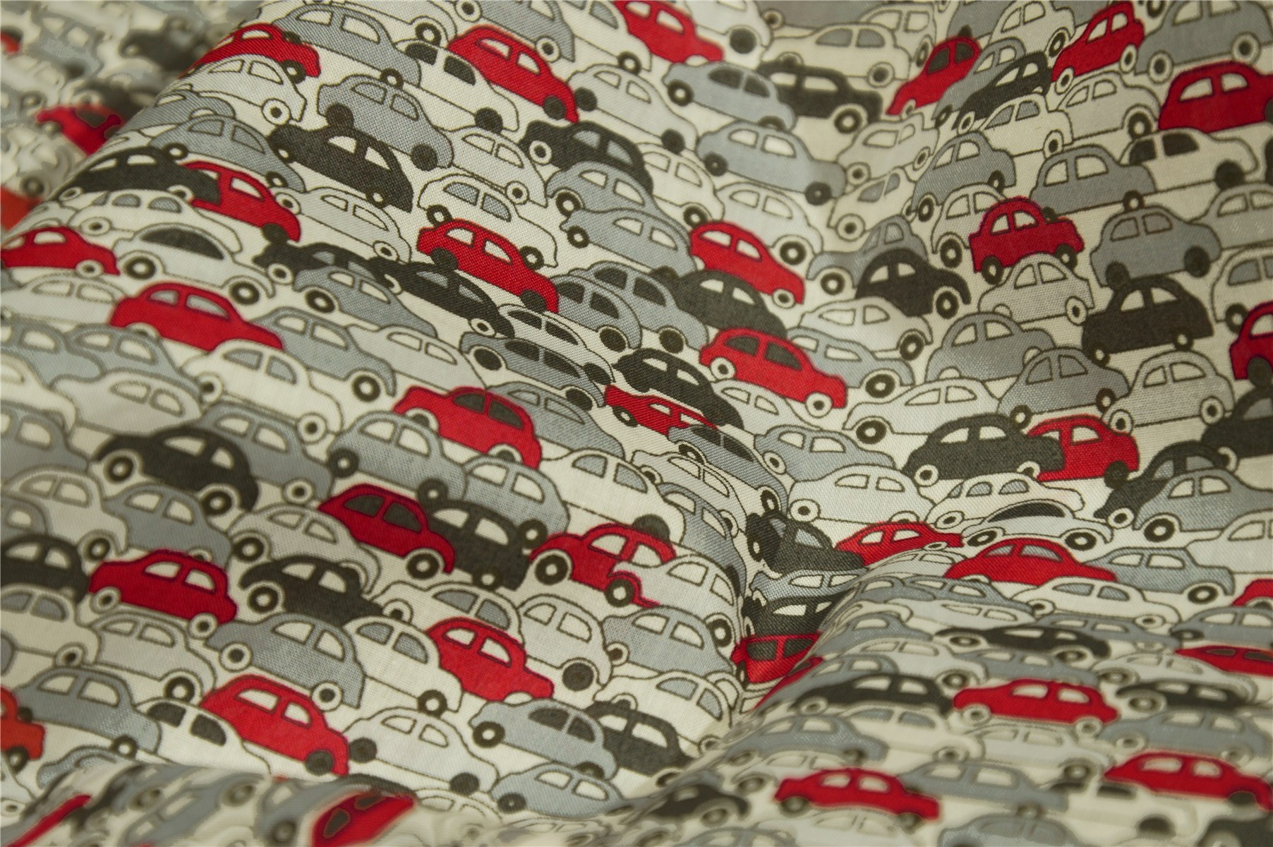 Liberty Tana Lawn - 9172 Cars - Red and Silver 