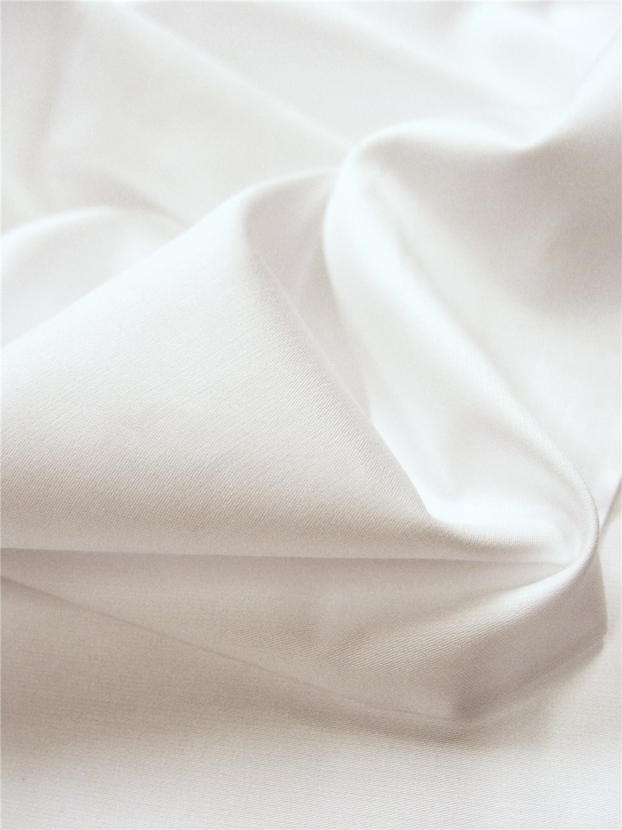 Long Staple Cotton Satin - Plain - Blanc - 300 cm