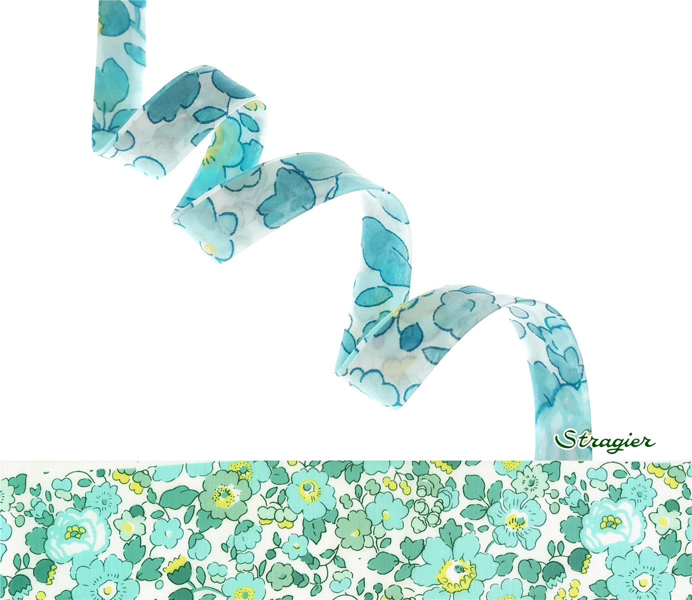 Biais Liberty - 2019 Betsy - Mint and Lemon - 10 mm