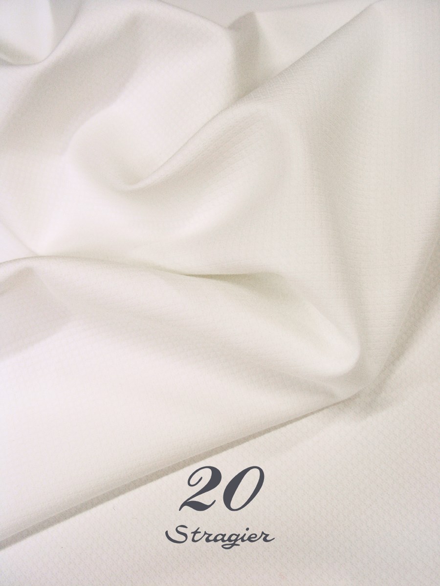 Piqué de Coton Haute Couture - Losange Nid d'Abeille 2,5 mm - Ivoire Stragier