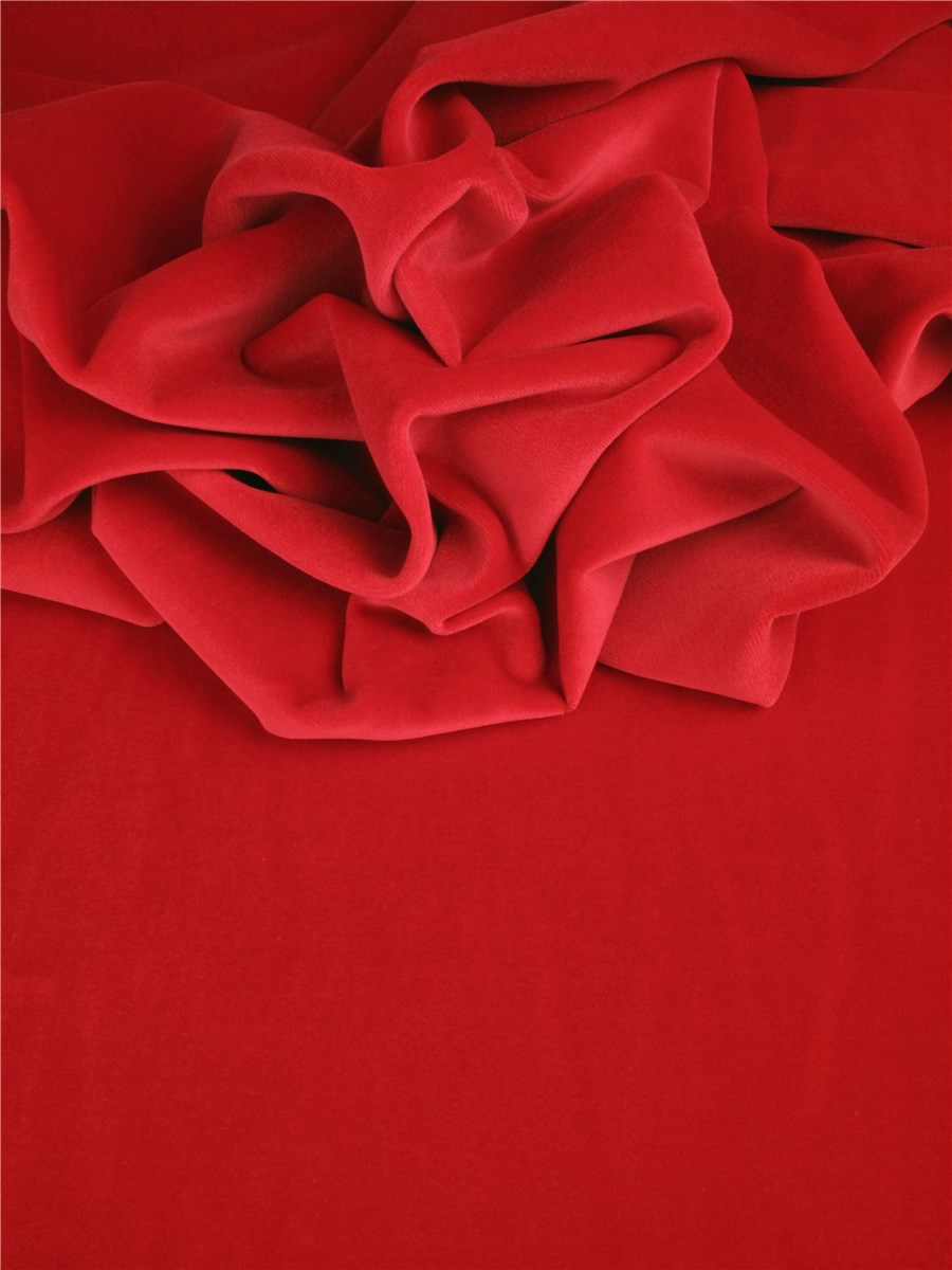 Velvet - smooth - Plain - Rouge