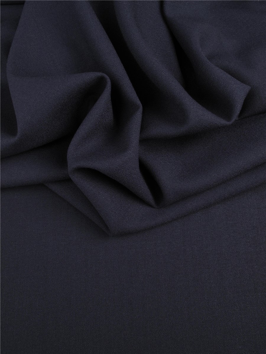 Pure Wool Crepe - Plain - Marine