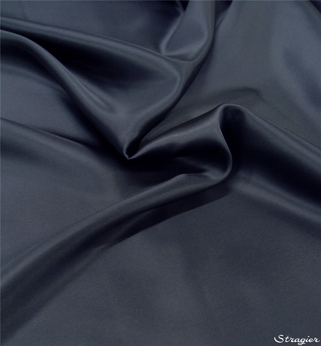 Satin Duchesse Stretch - uni - Bleu Acier