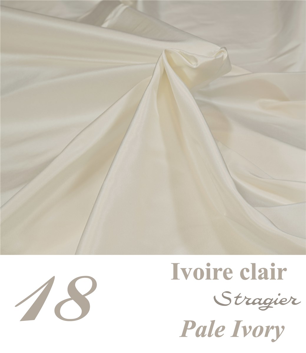 Taffetas de Soie 8 fils - uni - Ivoire clair Stragier