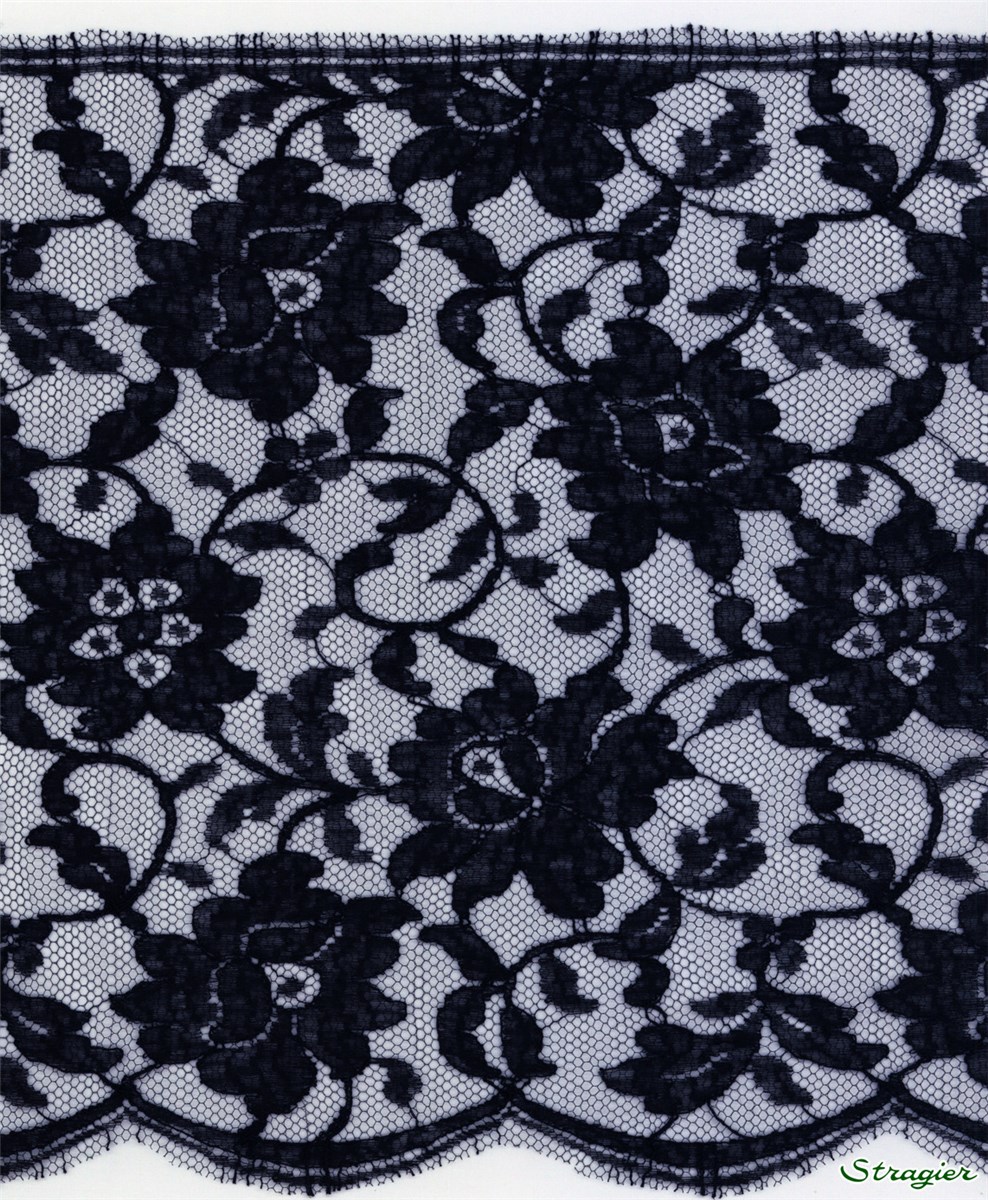 Bord de dentelle - 010384 - Noir - 24 cm