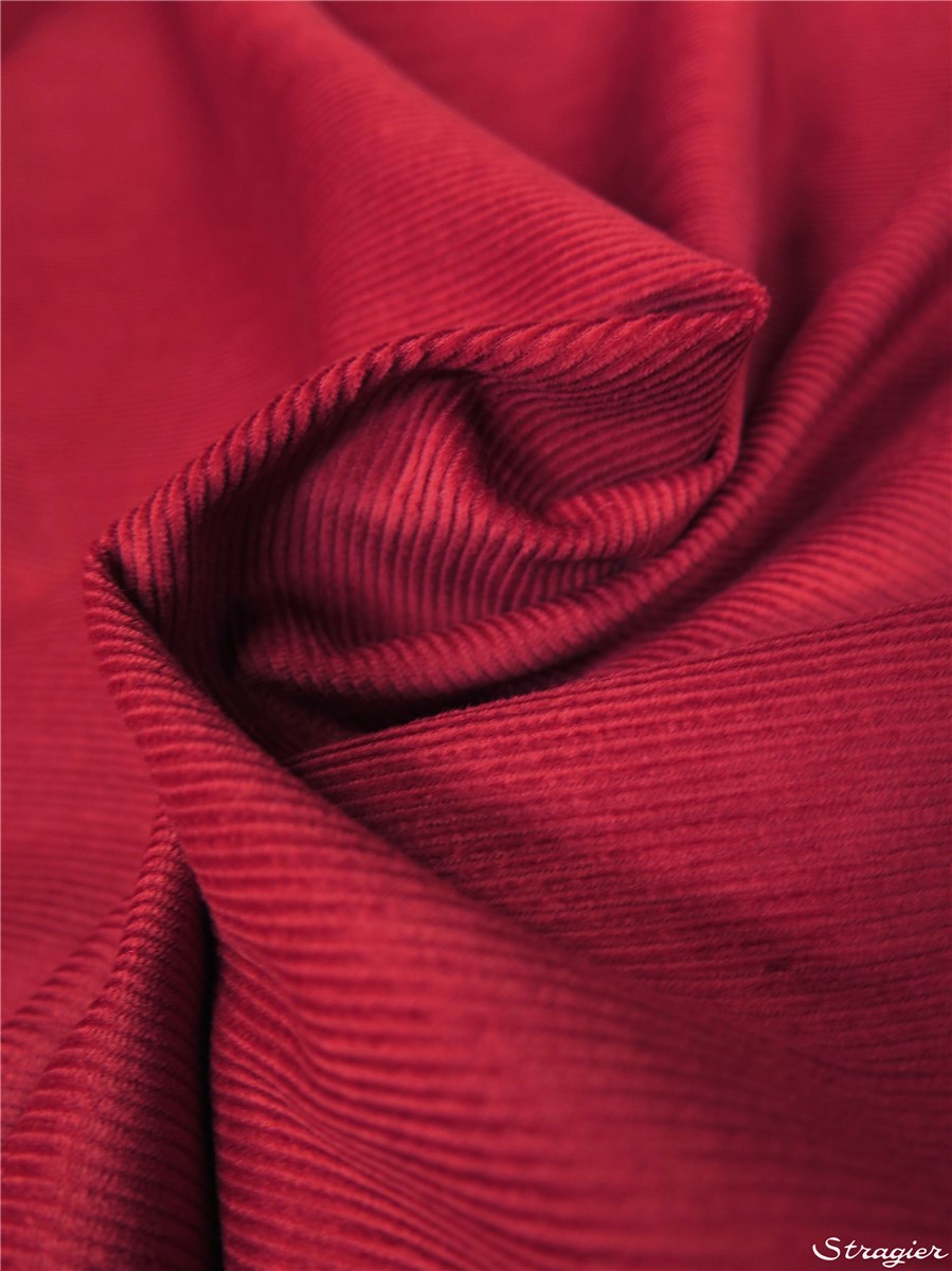 Velours milleraies Extra - uni - rouge Framboise
