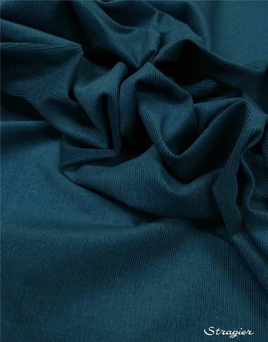 Velours Milleraies Soft - uni - Bleu Canard