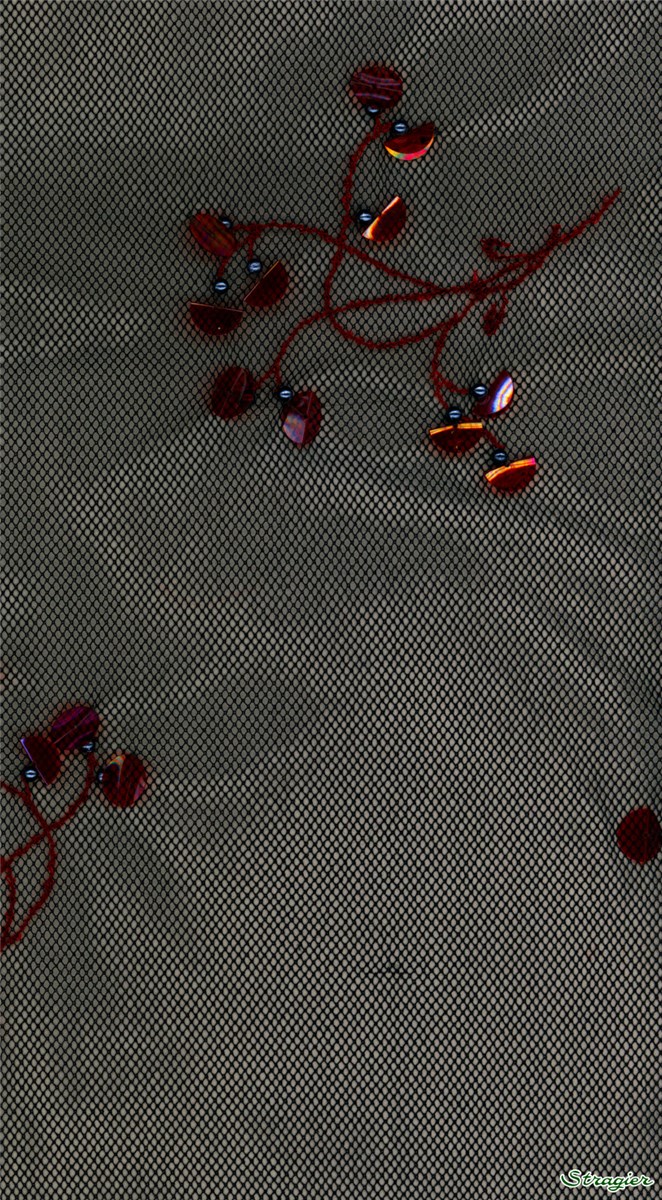 Embroidered Sequin Tulle - Lysandre - Rouge - 150 cm