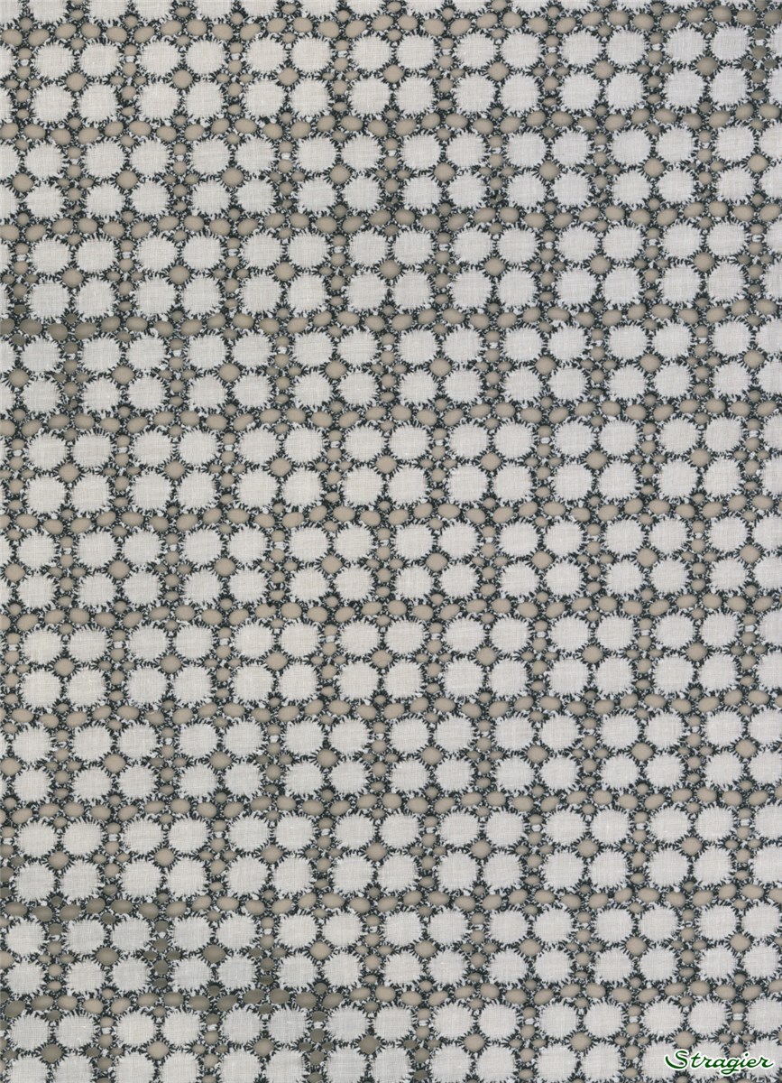 Broderie Anglaise - Tonnelle - Noir et Blanc - 130 cm