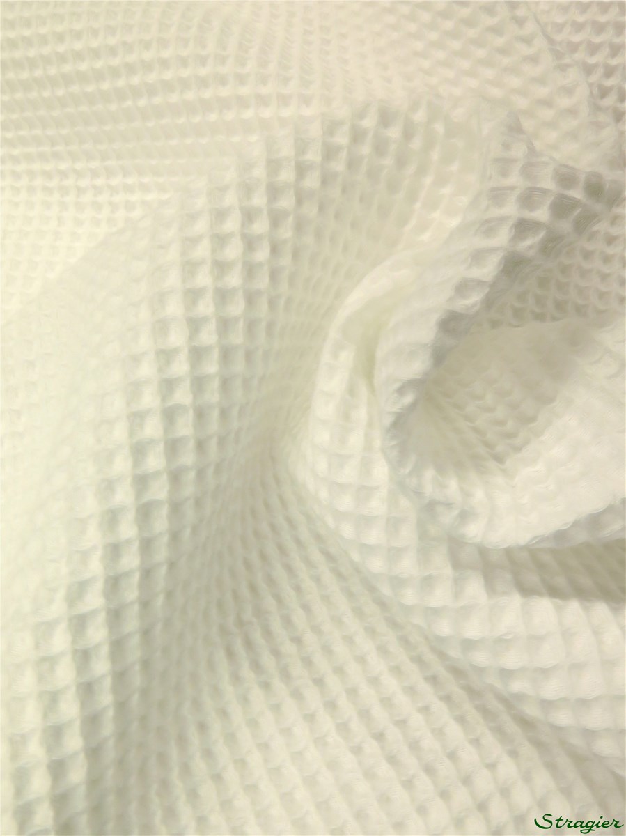 Waffle Piqué - pure Cotton - 6mm - Plain - Blanc