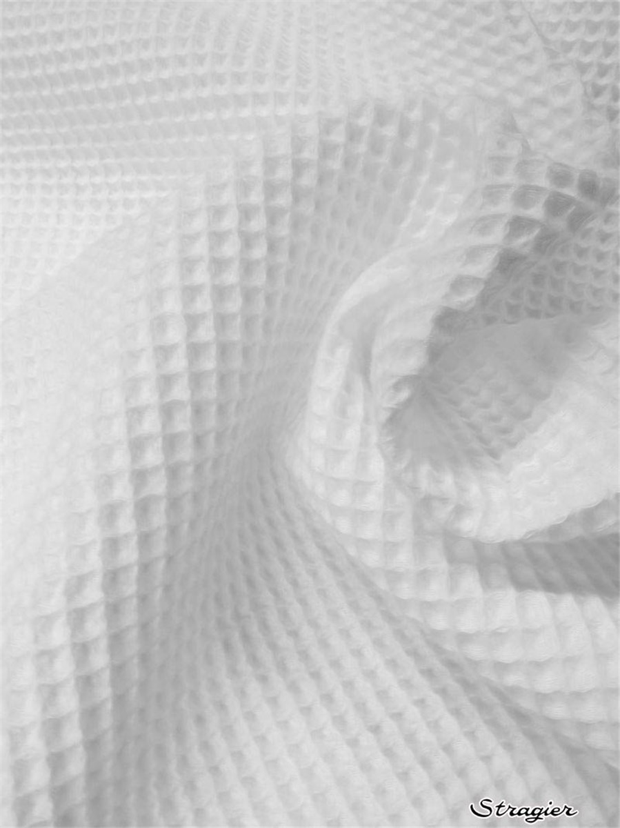 Waffle Piqué - pure Cotton - 6mm - Plain - Blanc