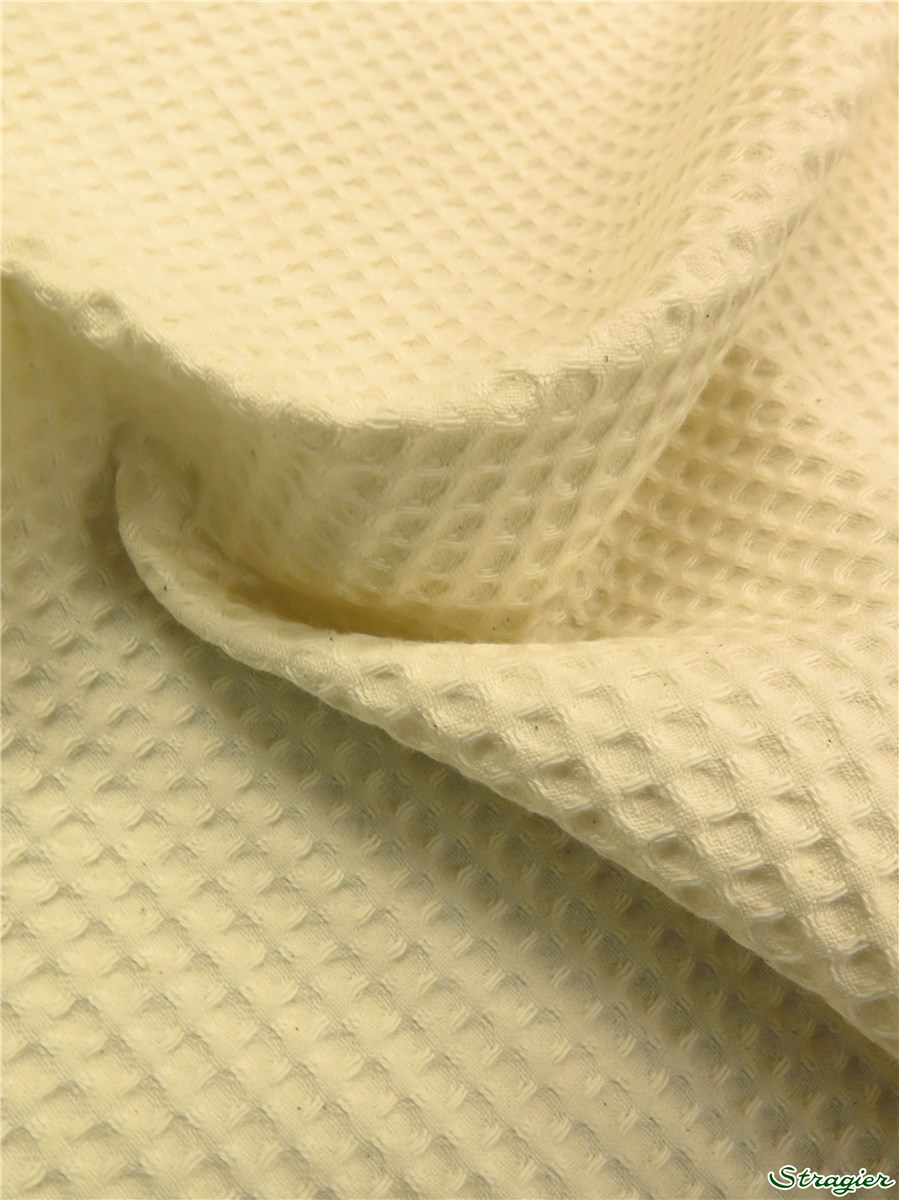 Waffle Piqué - pure Cotton - 6mm - Plain - Ivoire