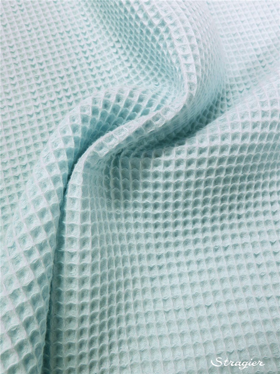 Waffle Piqué - pure Cotton - 6mm - Plain - Bleu perle