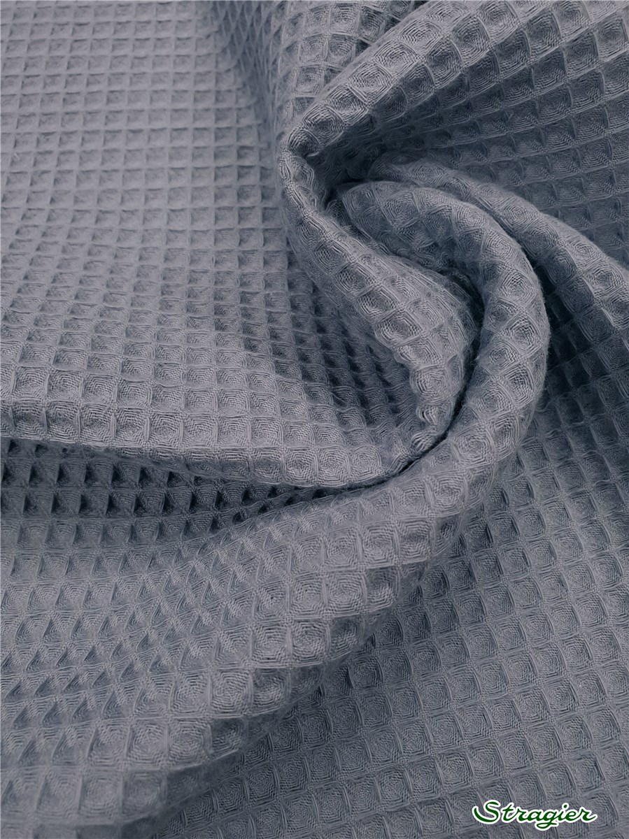 Waffle Piqué - pure Cotton - 6mm - Plain - Bleu Denim