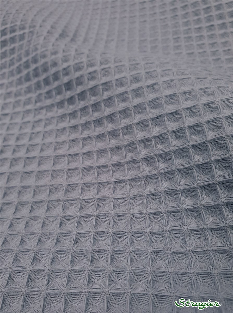 Gaufré Nid d'Abeille pur Coton - 6mm - Uni - Bleu Denim