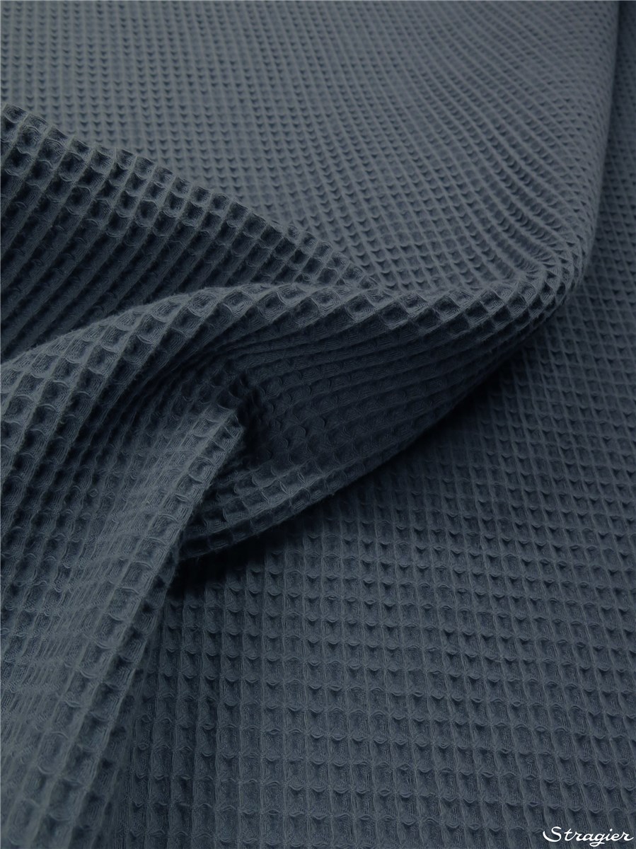 Gaufré Nid d'Abeille pur Coton - 6mm - Uni - Bleu Indigo