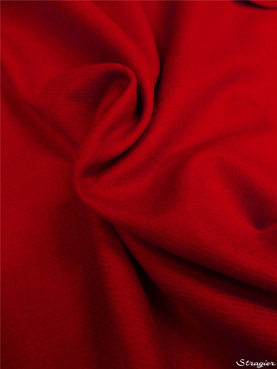Flanelle de Laine douce - uni - Rouge foncé