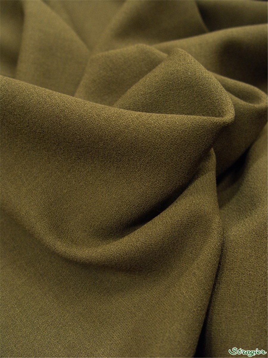 Pure Wool Crepe - Plain - Kaki