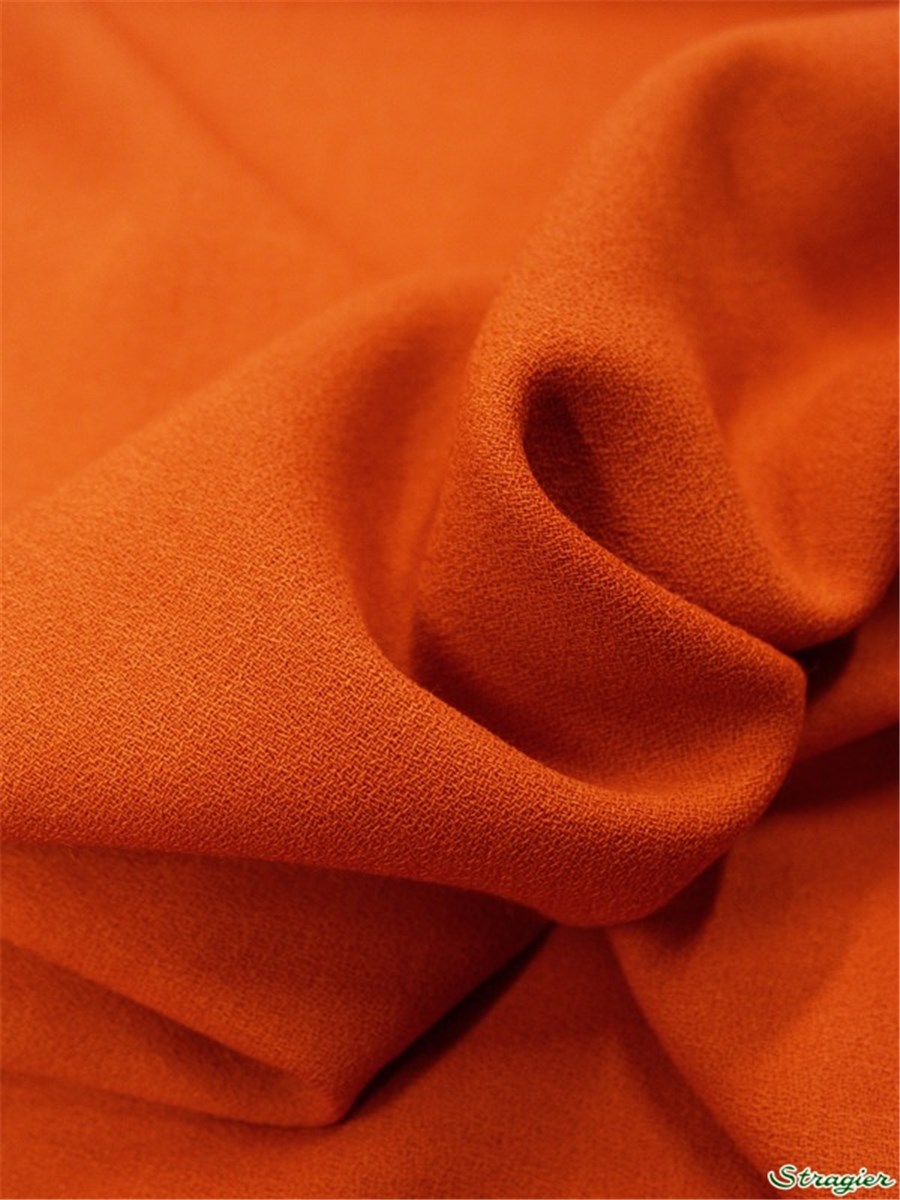 Crêpe pure Laine - uni - Paprika