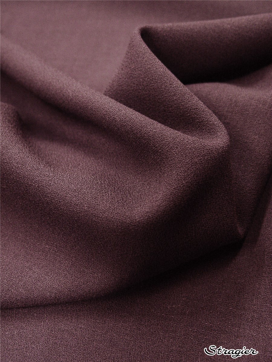 Crêpe pure Laine - Uni - Raisin 