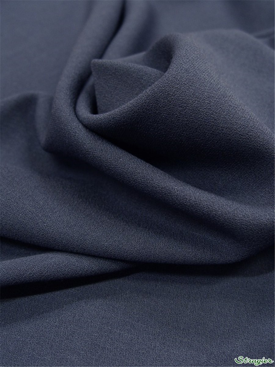Pure Wool Crepe - Plain - Bleu Imperial
