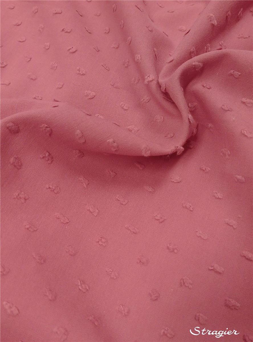 Batiste de Coton Plumetis - uni - Rose Orchidée 