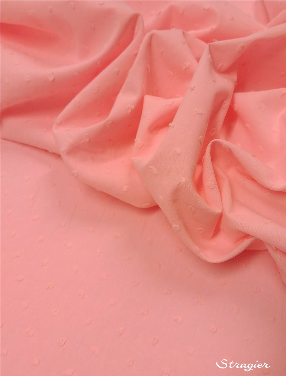 Cotton Batiste - Swiss Dots - Plain - Rose