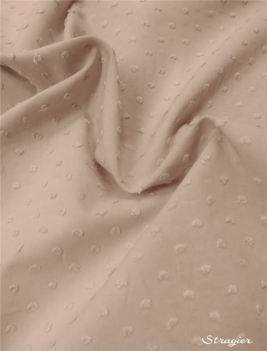 Batiste de Coton Plumetis - uni - Gris Perle