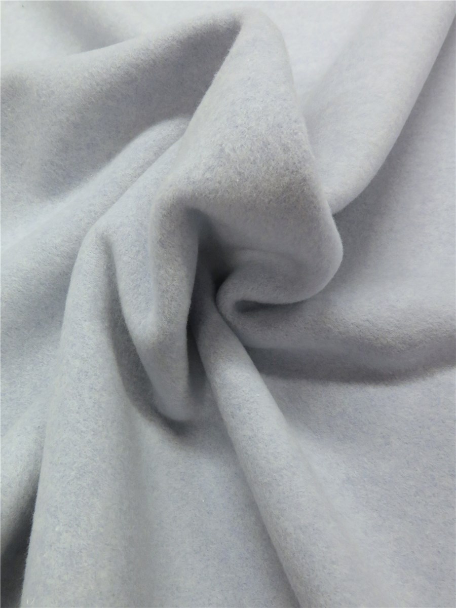 Polaire pur Coton Bio - uni - Bleu Perle 