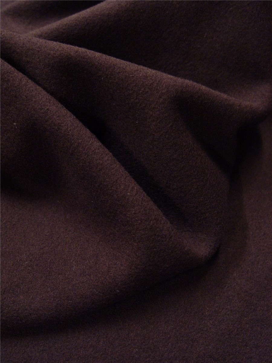 Velvet Wool - Coat - Plain - Prune