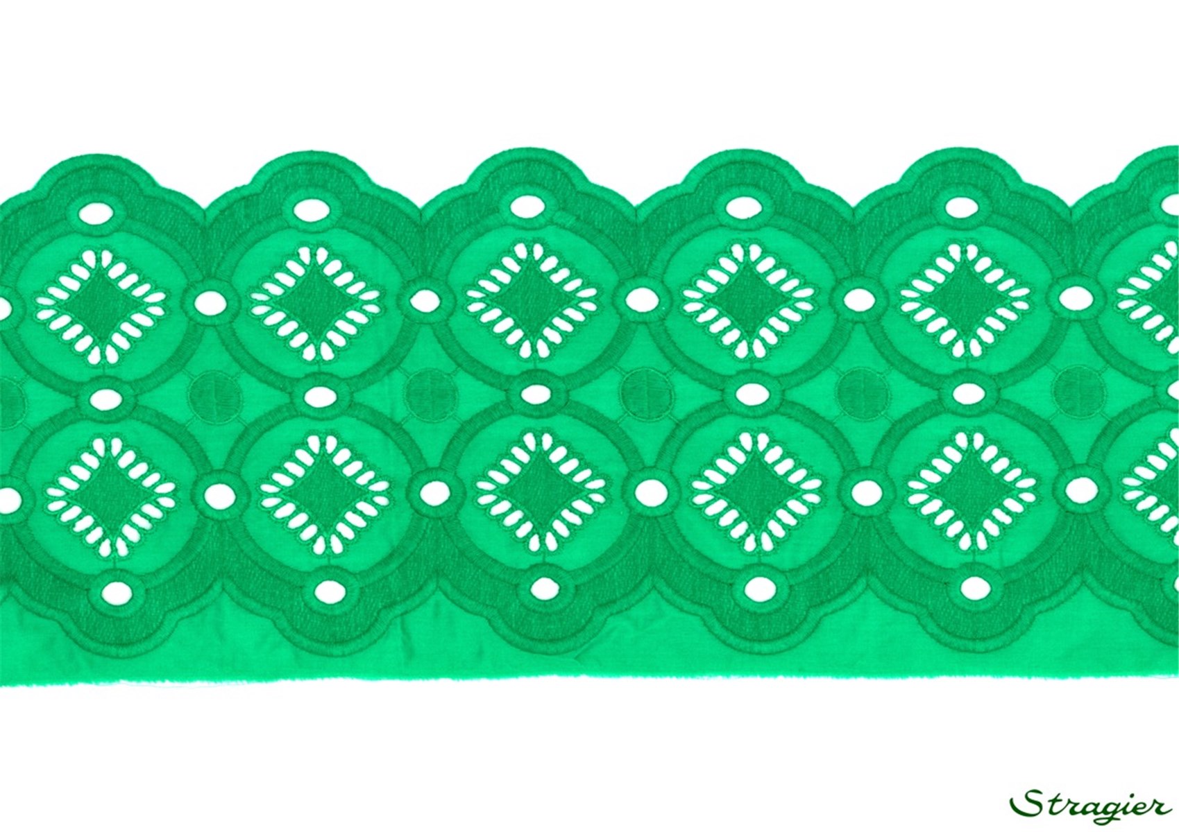 Cotton Eyelet Lace Trim - Lenôtre - Vert Pomme - 20 cm