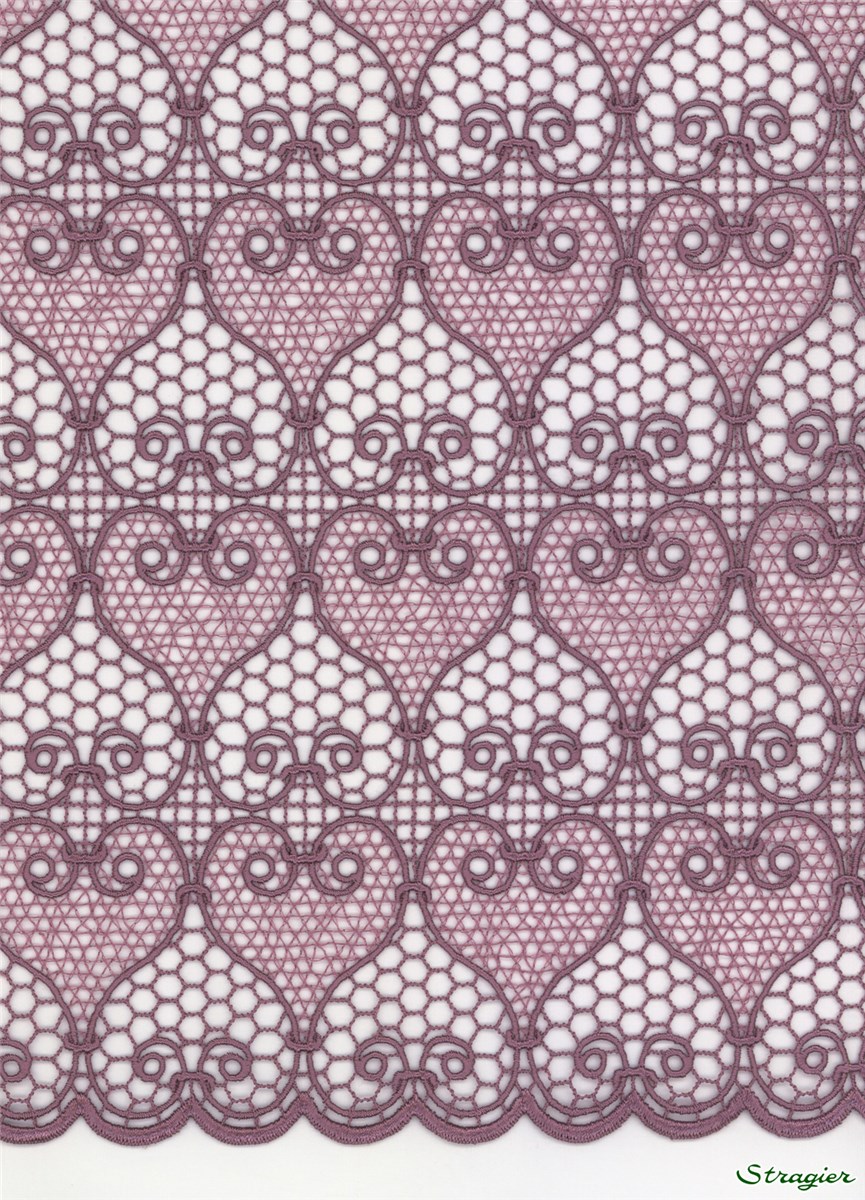 Guipure Lace - fine - Mandoline - Lilas givré - 90 cm